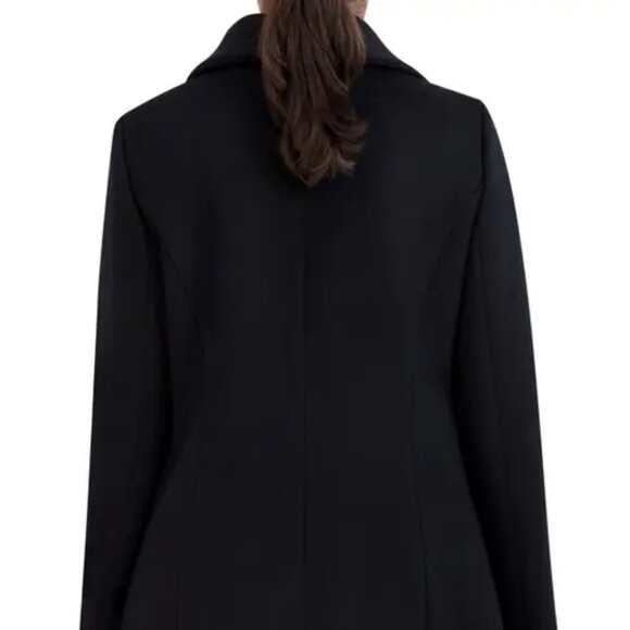 COLE HAAN Women's Convertible Collar Button-Up Coat Black Size 4 NWT - Picture 3 of 7